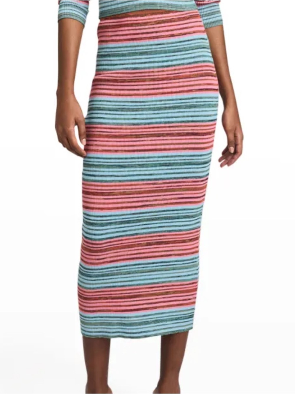 NEW DEREK LAM 10 CROSBY riviera pencil skirt in multicolor space dye